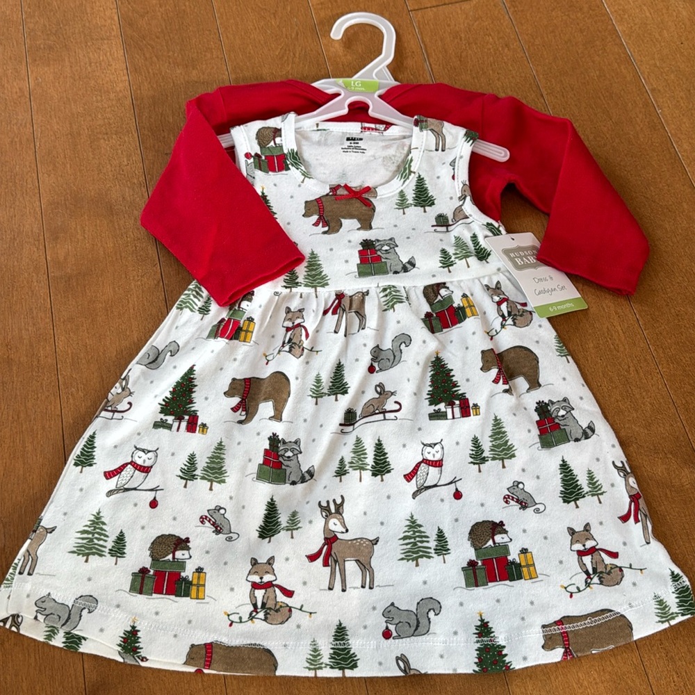 NWT Hudson Baby Winter Dress & Cardigan Set in 6-9mos